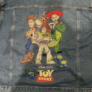 DISNEY x PIXAR Toy Story 25th Anniversary unisex blue denim trucker jacket sz XL